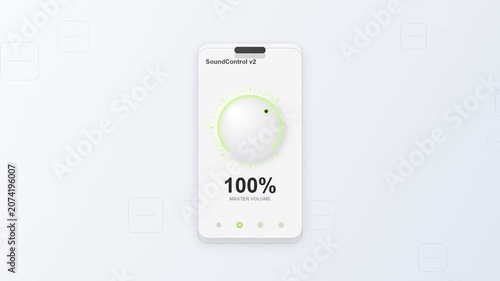 Neumorphism UI control slider animation for volume or settings adjustment