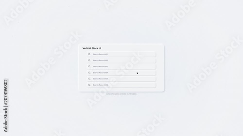 Neumorphic UI Animation: Search List Interaction with Cursor
