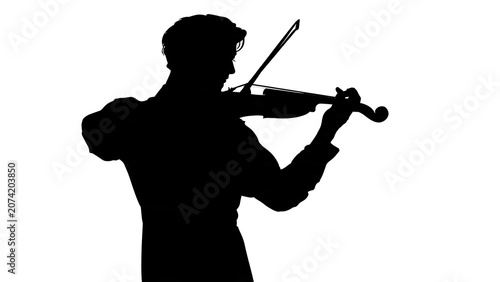 Singer performing with microphone on stage silhouette.