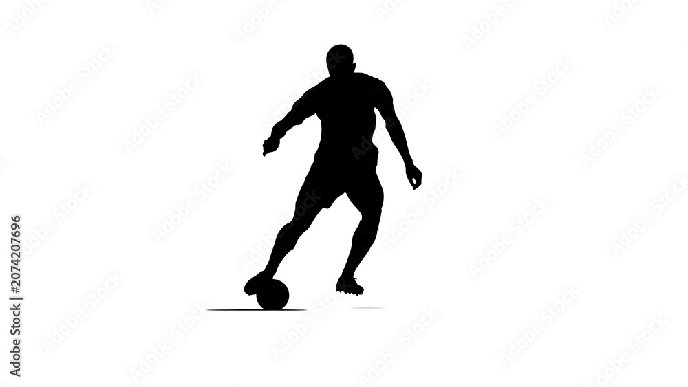 Obraz premium Solitary runner in motion against stark background silhouette.