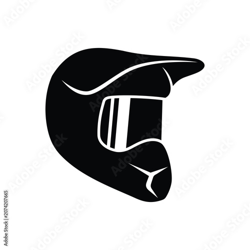 Motorcycle or motocross helmet vector icon.