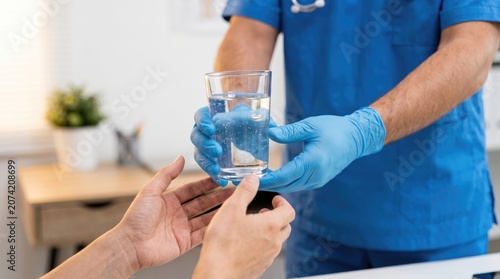 Medical Doctor Recommending Proper Hydration to Patient
