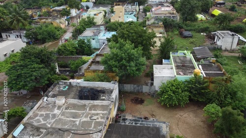 The view from the top of a rural village in India.