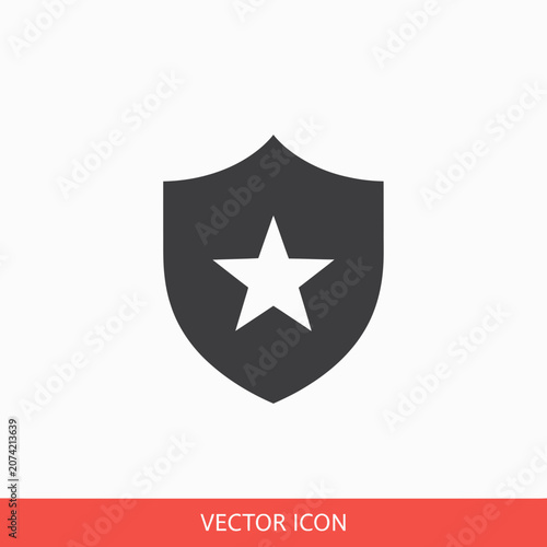 Cuadro en lienzo Shield with Star Icon - Security, Protection, Achievement, Quality