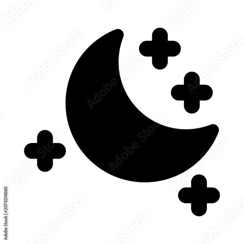 Moon Icon Vector From Web Design Set
