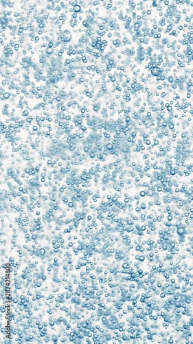 Abstract blue water bubbles background with floating air spheres.