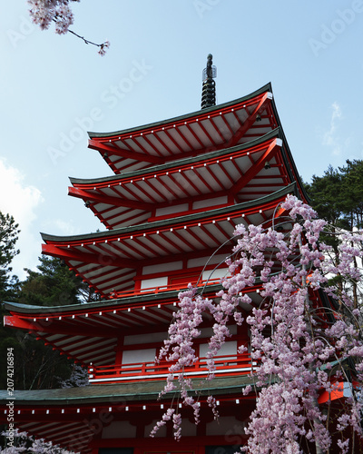 Tableau sur toile Chureito Pagoda, Fuji view, Japan