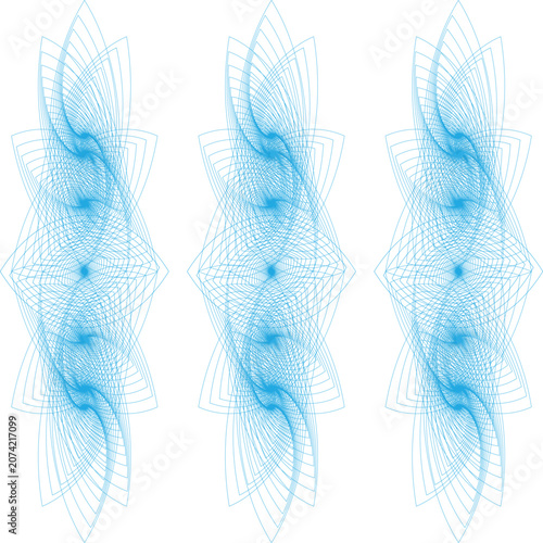 Obraz na plátně Abstract Blue Winged Wave Background with Flowing Curved Lines Elegant Vector Il