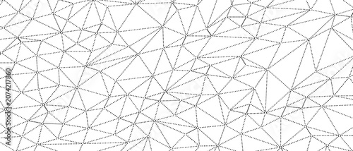 Fotografie Geometric abstract pattern with dotted lines forming triangles and nodes