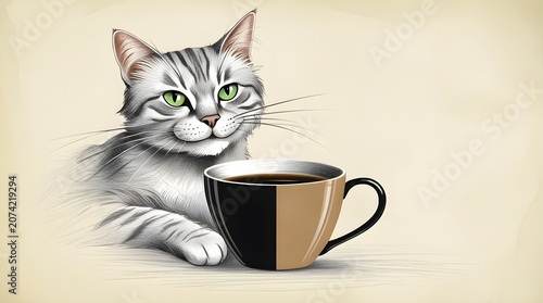 Cool Cat with Sleek Black Fur Wearing Stylish Sunglasses – Refined Digital Illustration, Trendy Feline Character, Fashion Pet Portrait, Modern Cartoon Animal Art, Minimal Creative Design for Posters, 