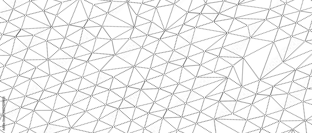 Obraz premium Seamless abstract geometric pattern featuring dotted lines connecting nodes creating a network effec