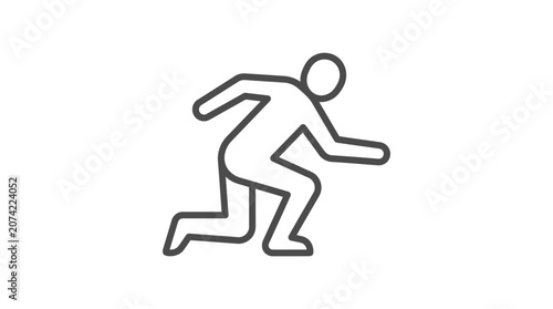 Photography Stick figure running fast in minimalist line art.
