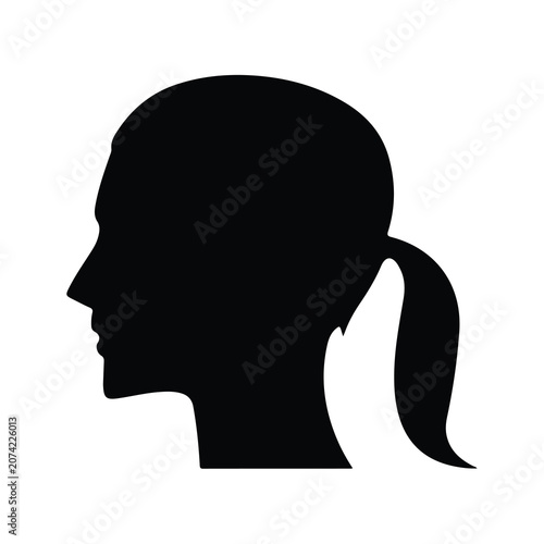 Bild auf Leinwand Woman face side view icon, human, avatar