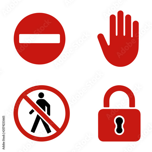 Authorized Personnel Only No Entry Sign, Restricted Access Safety Symbol with Stop Hand Icon
