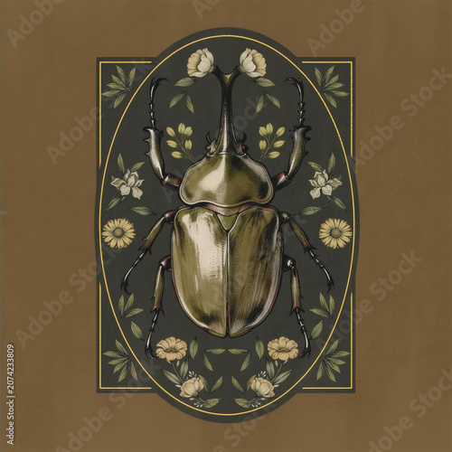 Minimalist Retro-Style Beetle Specimen Art Print



