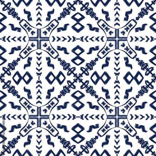 Blue White Nordic Textile Pattern