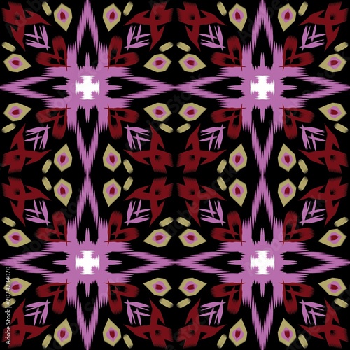 Pink Geometric Kaleidoscope Pattern