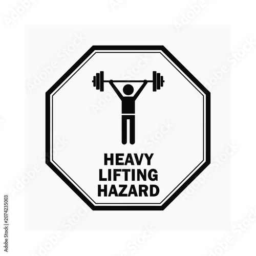 Weightlifting Hazard Sign Safety Warning