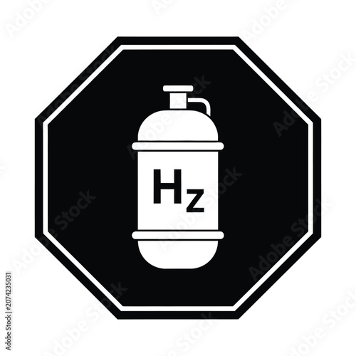Hydrogen Gas Cylinder Icon Industrial Symbol Commercial
