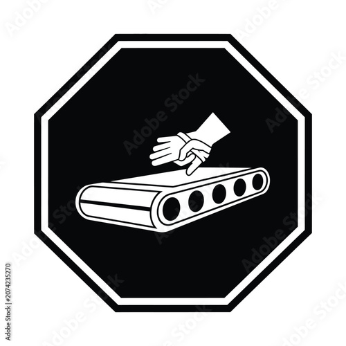 Conveyor Belt Warning Symbol Industrial Safety