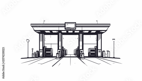 Gas Station Fuel Pumps Refueling Station.