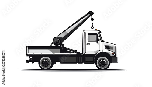 Truck with crane lifting equipment.
