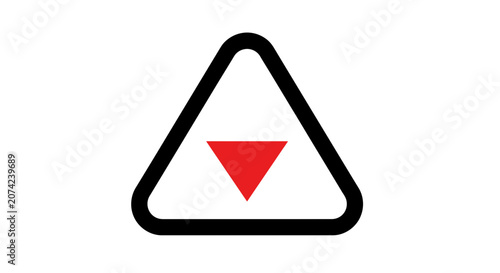 Warning Sign for Downhill Road Ahead