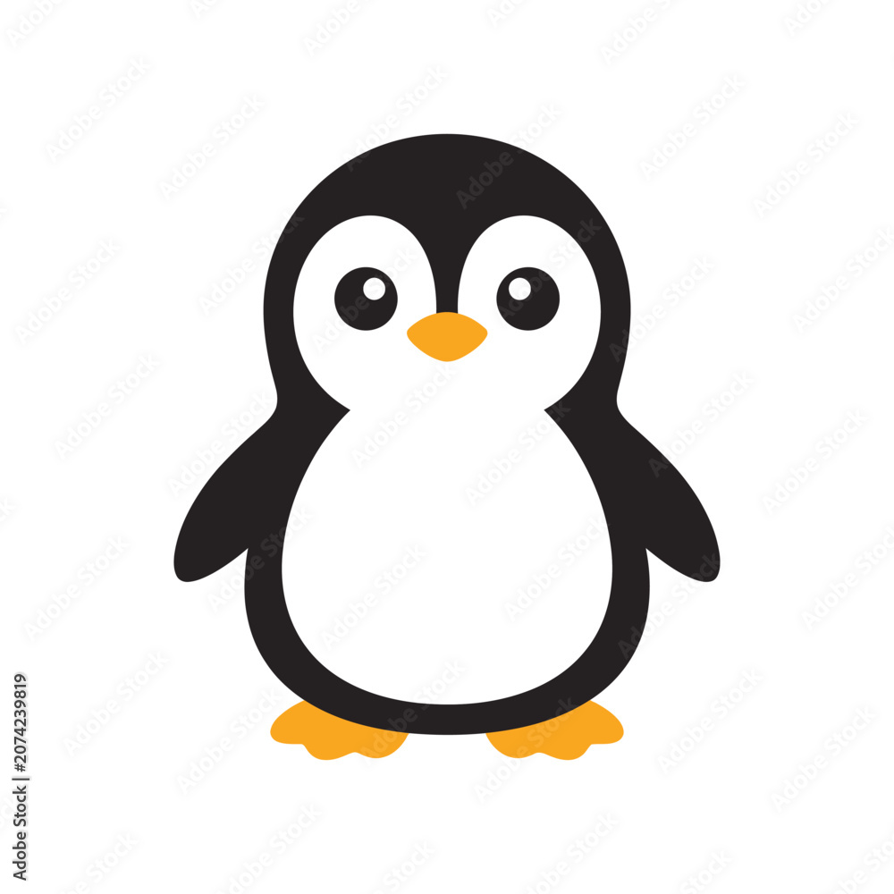 Fototapeta premium A cute cartoon penguin illustration on a white background
