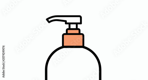 Hand soap dispenser bottle on white background