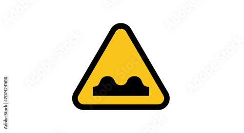 Road Bump Ahead Warning Sign