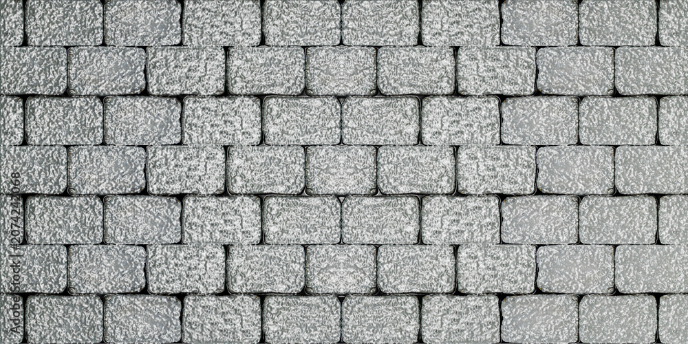 Bild auf Leinwand Gray Brick Wall Texture