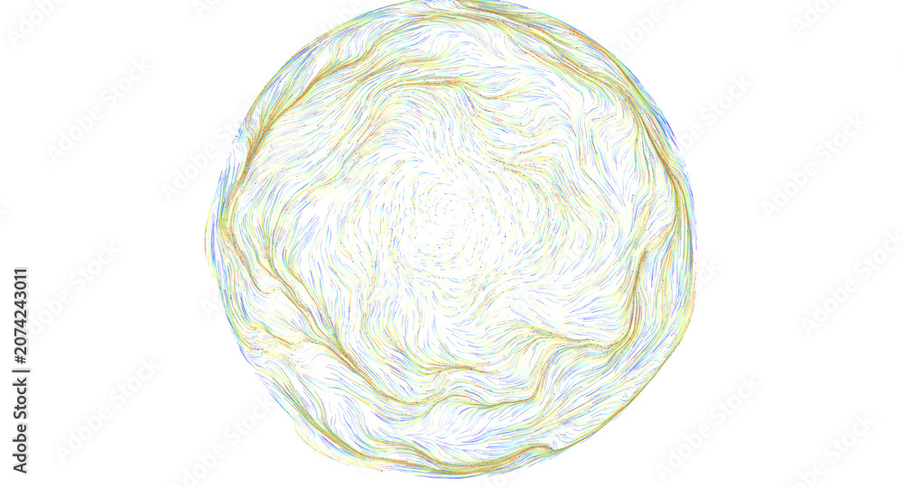 Obraz premium Dynamic abstract sphere with swirling colorful lines creating a sense of movement and energy.