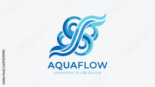 Aquaflow Escaping Plus Sleep Logo Design.