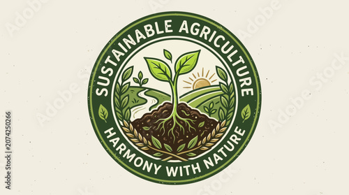 Sustainable agriculture green growing plant.