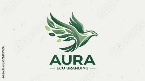 Eco branding logo with bird design.