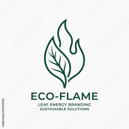 Eco friendly leaf energy branding logo.