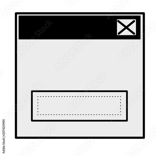 A minimal browser window graphic with a close button on a dark background illustration template for decoration