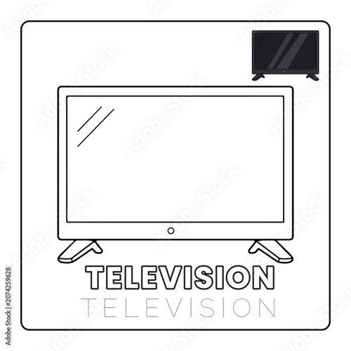 Television Cute House Items Coloring Pages for Kids
