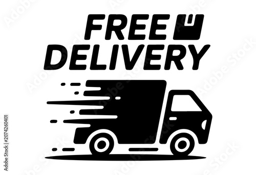 Free Shipping Delivery Badge Set – Courier Truck, Express Service Icon Vector