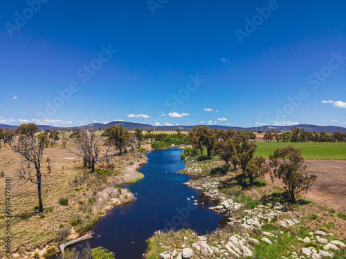  An aerial view of the Severn River at Dundee, New South Wales, Australia