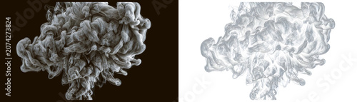 Smoke, fog, gray cloud, misty texture, abstract background, black and white