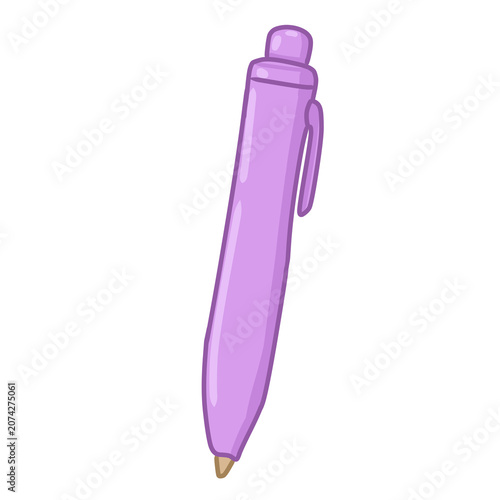Foto Cute Purple Pen Cartoon Icon Isolated on Transparent Background PNG