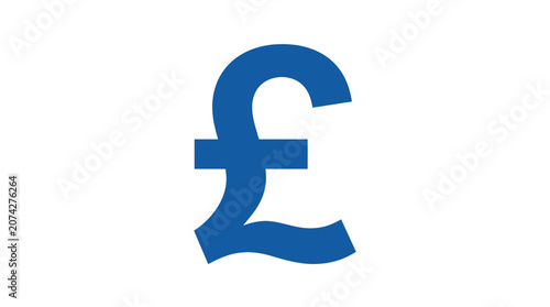 Tableau sur toile A blue British pound sterling currency symbol on white
