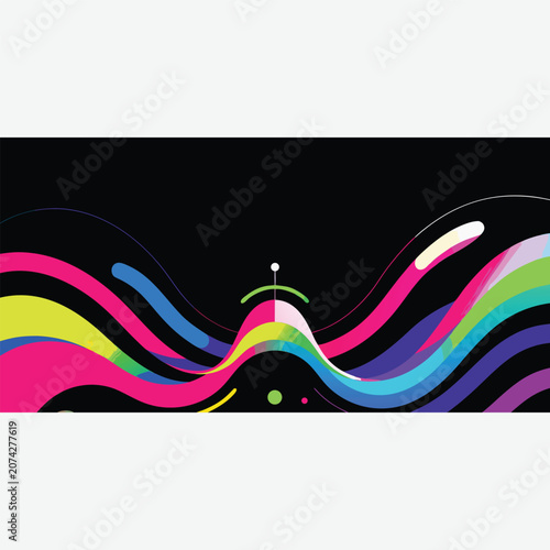 Modern colorful fluid wave shapes landing page backdrop layout