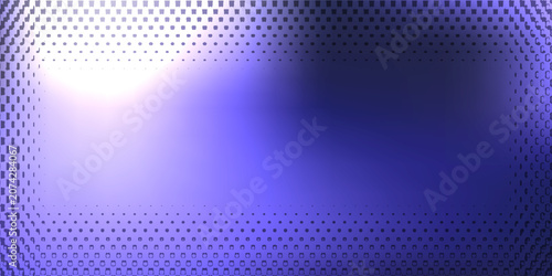 Abstract dark blue and purple gradient background with a decorative halftone frame border and bright light flare.modern desain vector illustration