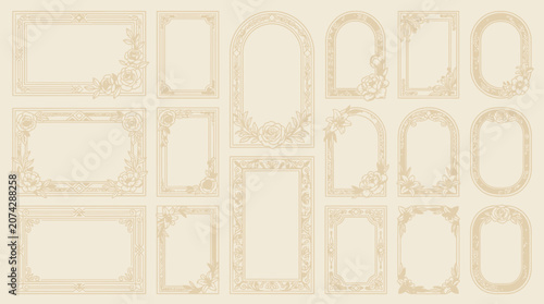 Elegant Decorative Borders and Frames with Floral Accents
