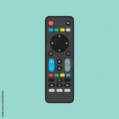 Fotografia A flat vector illustration of a modern television remote