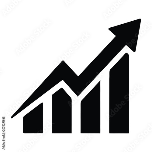 Business growth logo with upward arrow