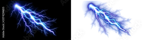 Electric lightning bolts, blue glow effects, dynamic energy illustrations, abstract storm elements