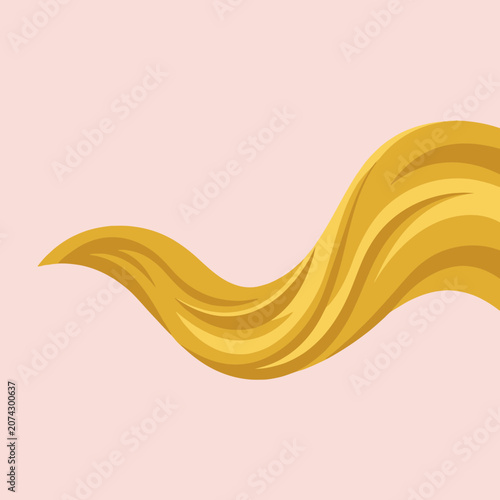 Quadro su tela A wavy strand of golden blonde hair on a pink background